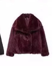 Winter Plush Coat Fashion Warm Thicken Fluffy Lapel Jacket Outwear Casual Long Sleeve Tops Womens Clothing Trendsi