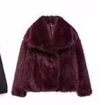 Winter Plush Coat Fashion Warm Thicken Fluffy Lapel Jacket Outwear Casual Long Sleeve Tops Womens Clothing Trendsi