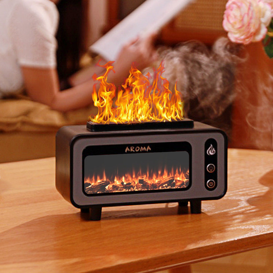 Hestiay Retro Fireplace Aroma Diffuser Simulation Flame Creative Desktop Humidifier #hestiay