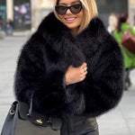 Winter Plush Coat Fashion Warm Thicken Fluffy Lapel Jacket Outwear Casual Long Sleeve Tops Womens Clothing Trendsi
