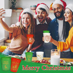 12 Pcs Christmas Plastic Tumblers Gingerbread Man Santa Reindeer Pattern 16 Oz Reusable Drink Cups Cute Beverage Cups For Beer Coffee Tea Xmas Holiday Party Supplies