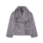 Winter Plush Coat Fashion Warm Thicken Fluffy Lapel Jacket Outwear Casual Long Sleeve Tops Womens Clothing Trendsi