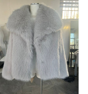 Winter Plush Coat Fashion Warm Thicken Fluffy Lapel Jacket Outwear Casual Long Sleeve Tops Womens Clothing Trendsi
