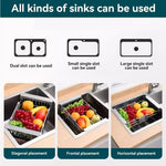 Adjustable Immersion Sink Dish Drying Rack With Stainless Steel Drain Basket - Portable And Retractable Space-Saving Fruit And Vegetable Solution